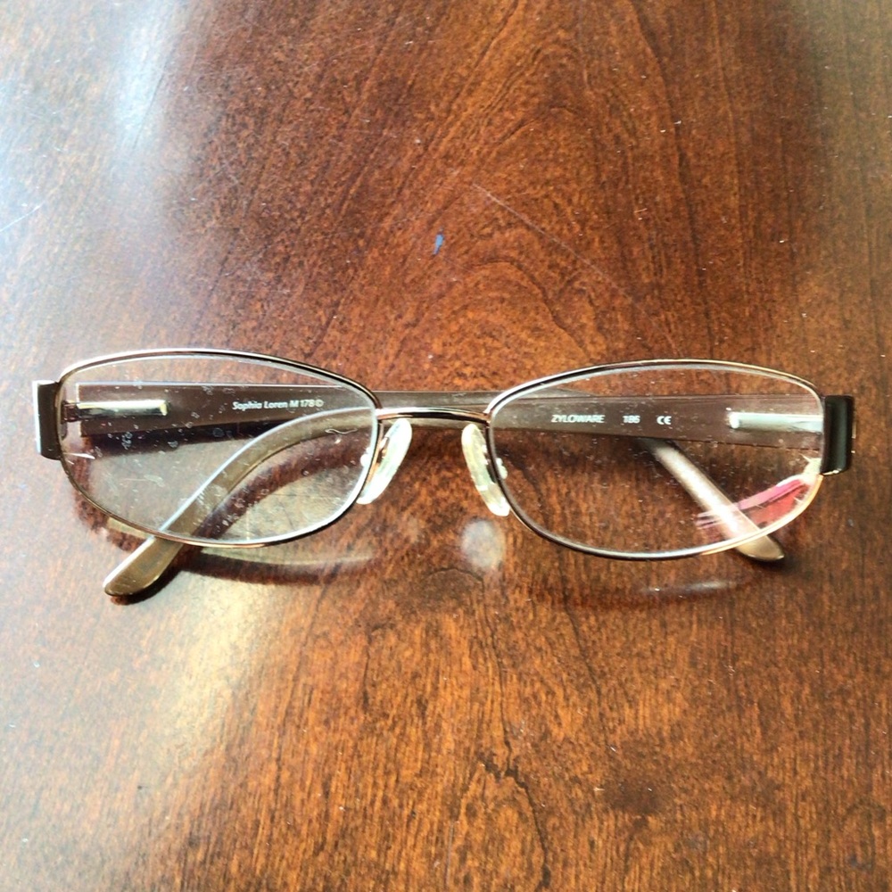 Sophia Loren Zyloware Brown Metal/Plastic Rectangle Full Rim Eyeglasses Frames